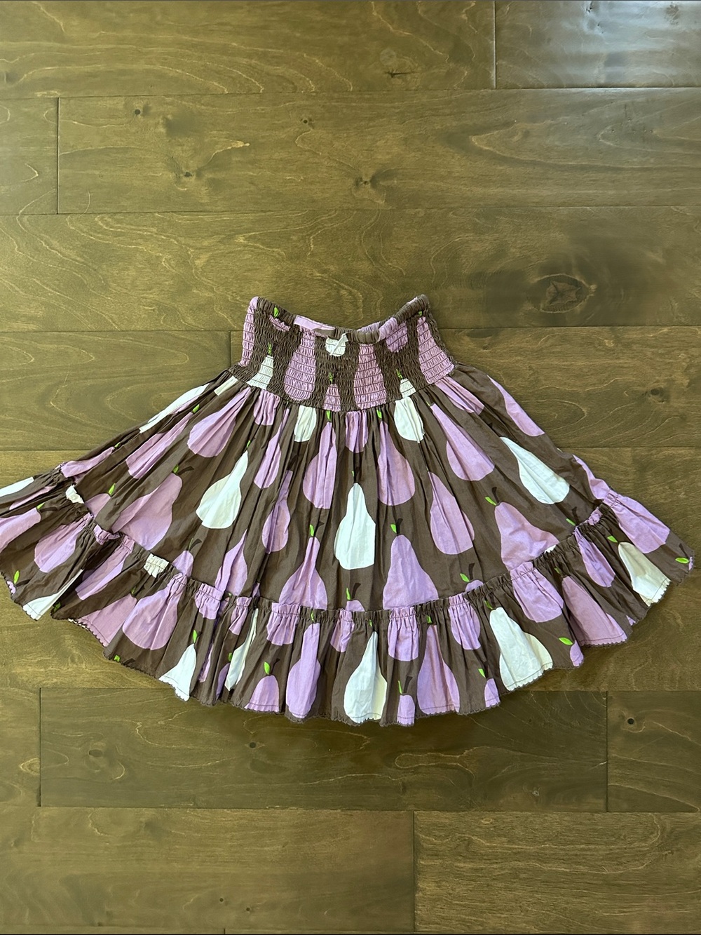 MiniBoden Ruffled Pear Skirt, Size 4-5Y.